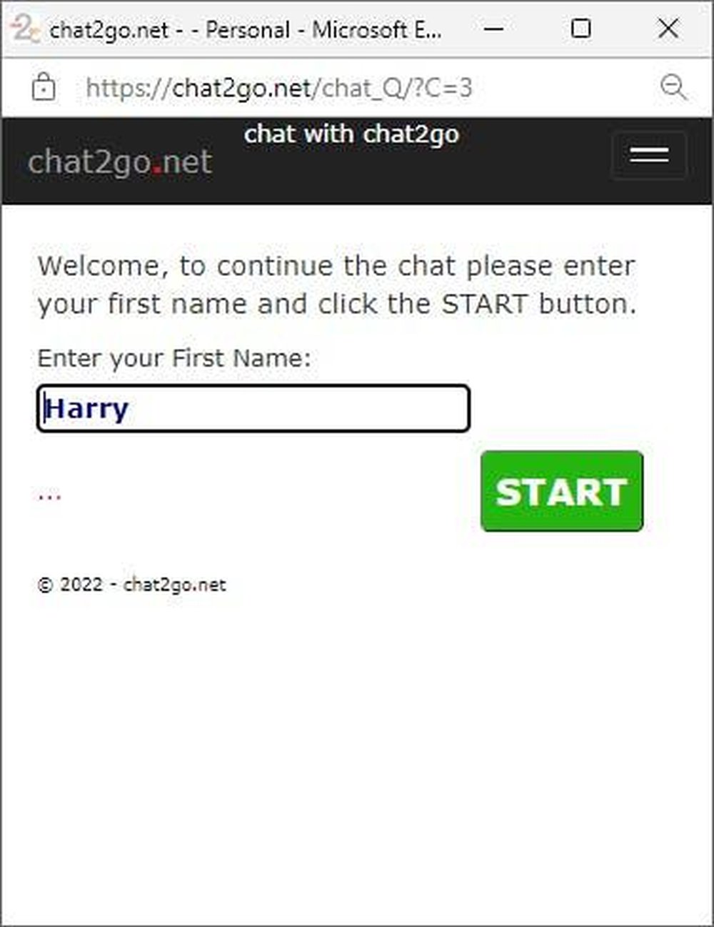 chat2go.net Screenshot 1