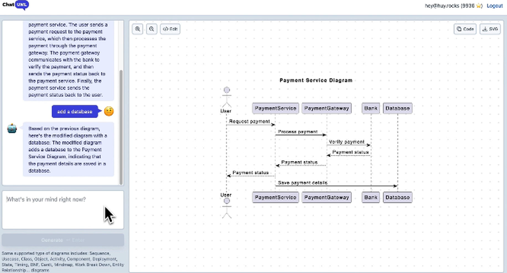 ChatUML Screenshot 1