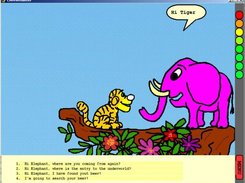 Tiger meets pink elephant