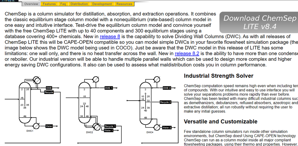 ChemSep Screenshot 1