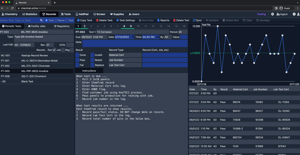 ChemTrak Online Screenshot 1
