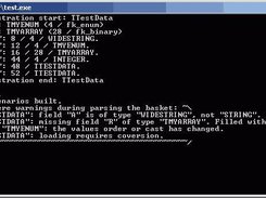 The test program processes an older data file