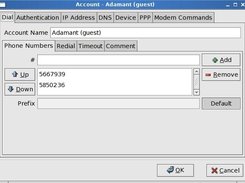 Edit Accounts dialog in GTK2 interface