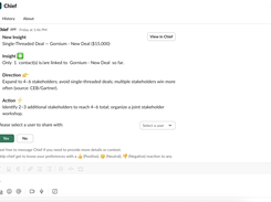 A single-thread deal risk insight from Chief, delivered via Slack