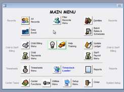 CHILDCARE Sage Main Menu