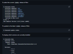 choosenim Screenshot 1