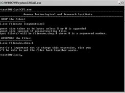 screen shot of the CFS.exe when executed in Windows XP