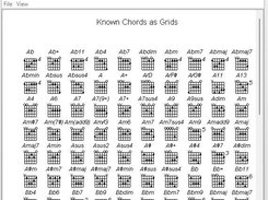 View of predefined chords. You can add your own using the DEFine tool.