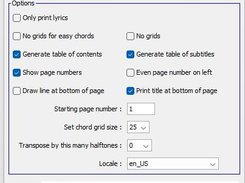 CHORD Options Window