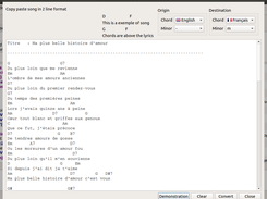 Inluded utitily to convert 2 line format in ChordV format