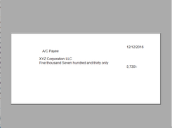 Cheque Printed Horizontally