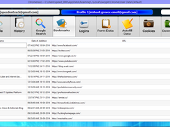 List of bookmarks.