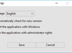 Settings window
