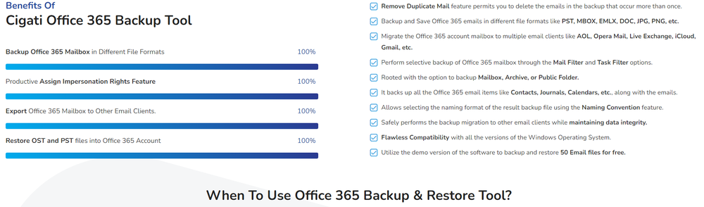 Cigati Office 365 Email Backup Tool Screenshot 1