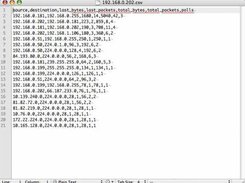 CSV output example