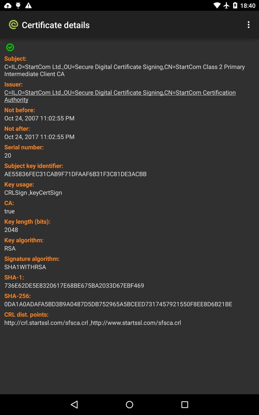Ciphermail Appliance Screenshot 1
