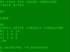 CCE MC 1000 solves simple DC circuit