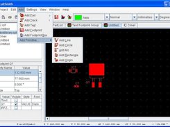 This is the PCB editor showing a few footprints