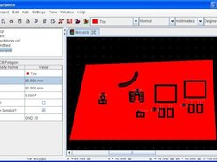 Here's the PCB editor again showing a flood filled polygon