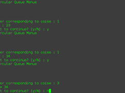 The menu driven program