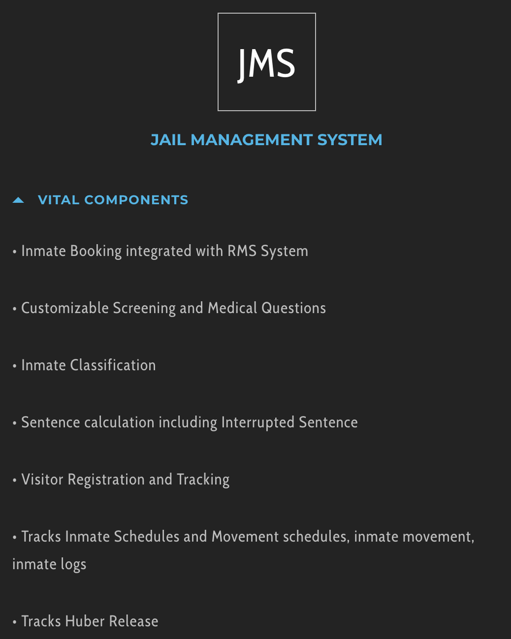 CIS Jail Management System Screenshot 1