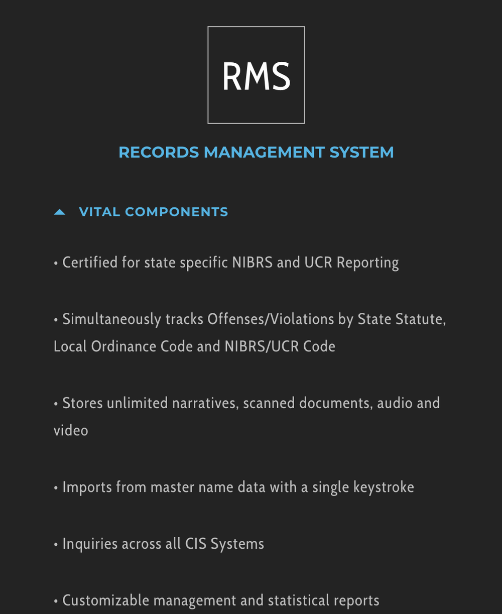 CIS Records Management System Screenshot 1