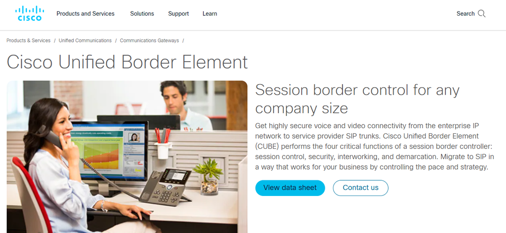 Cisco Unified Border Element (CUBE) Screenshot 1