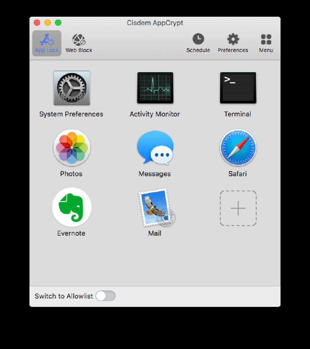 The App Lock tab