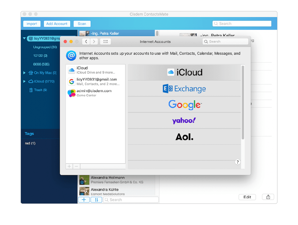 Add contacts sources