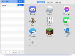 Add apps to block for your focus plan.