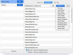 Add websites to block for your focus plan.