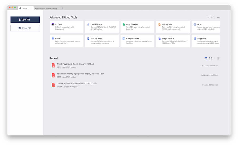 main interface