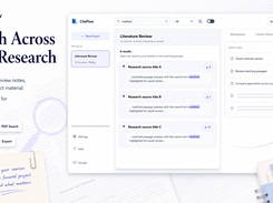 CiteFlow research search tool for finding passages, notes, and project material across academic sources.
