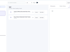 Organize each project with a dedicated source list, reading status, and a side panel for project notes.