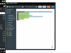 Screenshot of how to build a required workflow logic without code using the CitizenDeveloper platform tools.