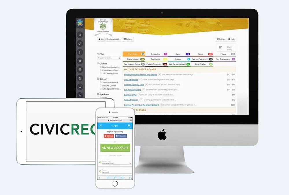 CivicRec on Desktop and Mobile Device