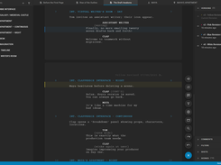 Screenshot of script versioning interface in Clapperbie