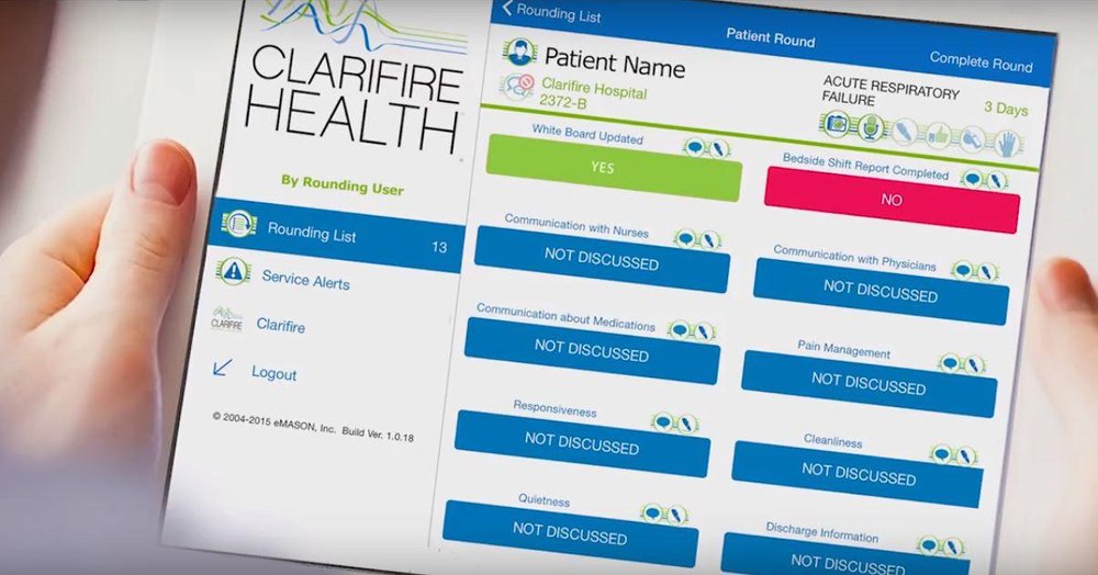 Clarifire Health Software on Tablet