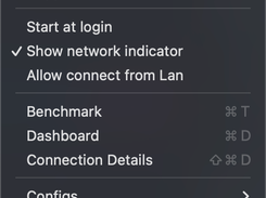 ClashX Menu Bar — Proxy mode, system proxy toggle, and real-time speed display