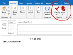 ClassifyIt Add-In Menu in Outlook