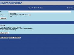 Add/remove questions page for presenter mode.