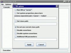 Java VM options dialog