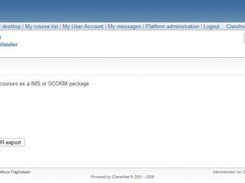 Selecting Claroline Modules on Export