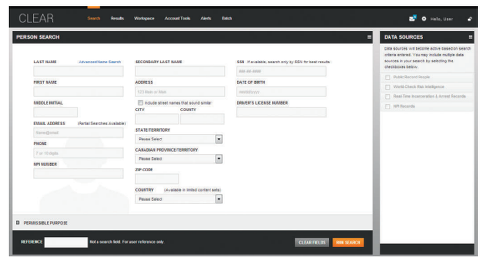 Thomson Reuters CLEAR Screenshot 1
