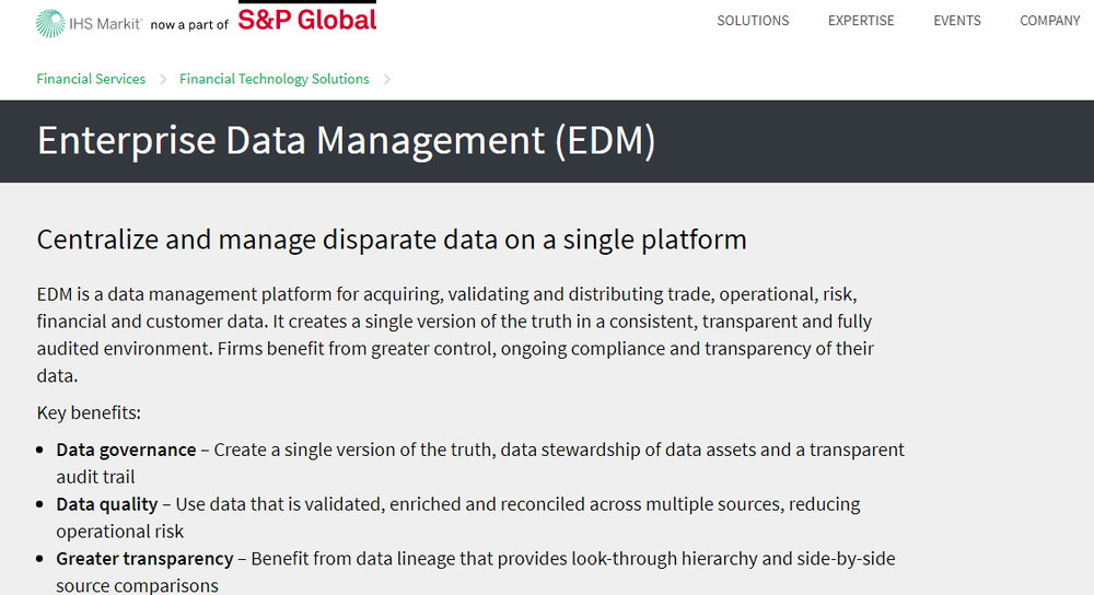 S&P Global Enterprise Data Management (EDM) Screenshot 1