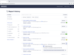 Report History for content management