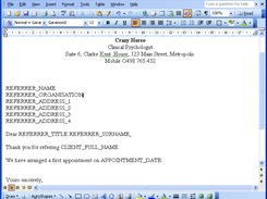 Example letter template