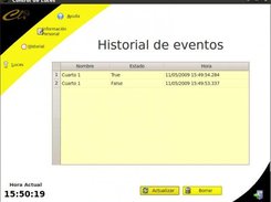 Historial de eventos