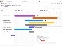 Set dependencies, track the critical path, and let AI flag delays before they spread. All inside your workspace.