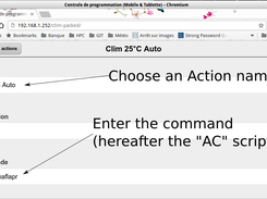 Action editing window (in french)